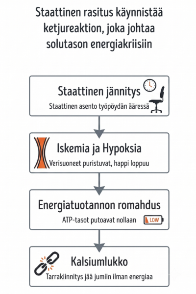 Lihaksen rakenne – alkukohta eli origo, lihasvatsa, jänne ja kiinnityskohta eli insertio